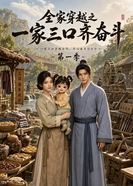 《全家穿越之一家三口齐奋斗第一季（138集）（夸克网盘）》短剧封面