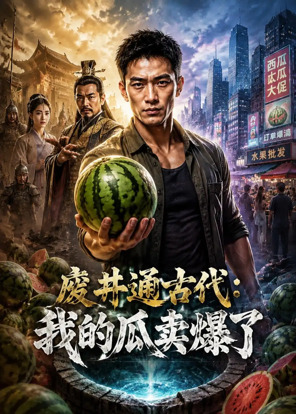 《废井通古代:我的瓜卖爆了(47集)AI短剧(夸克网盘)》短剧封面