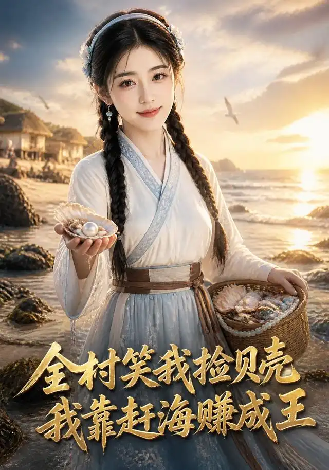 《全村笑我捡贝壳，我靠赶海赚成王（56集）AI短剧（夸克网盘）》短剧封面