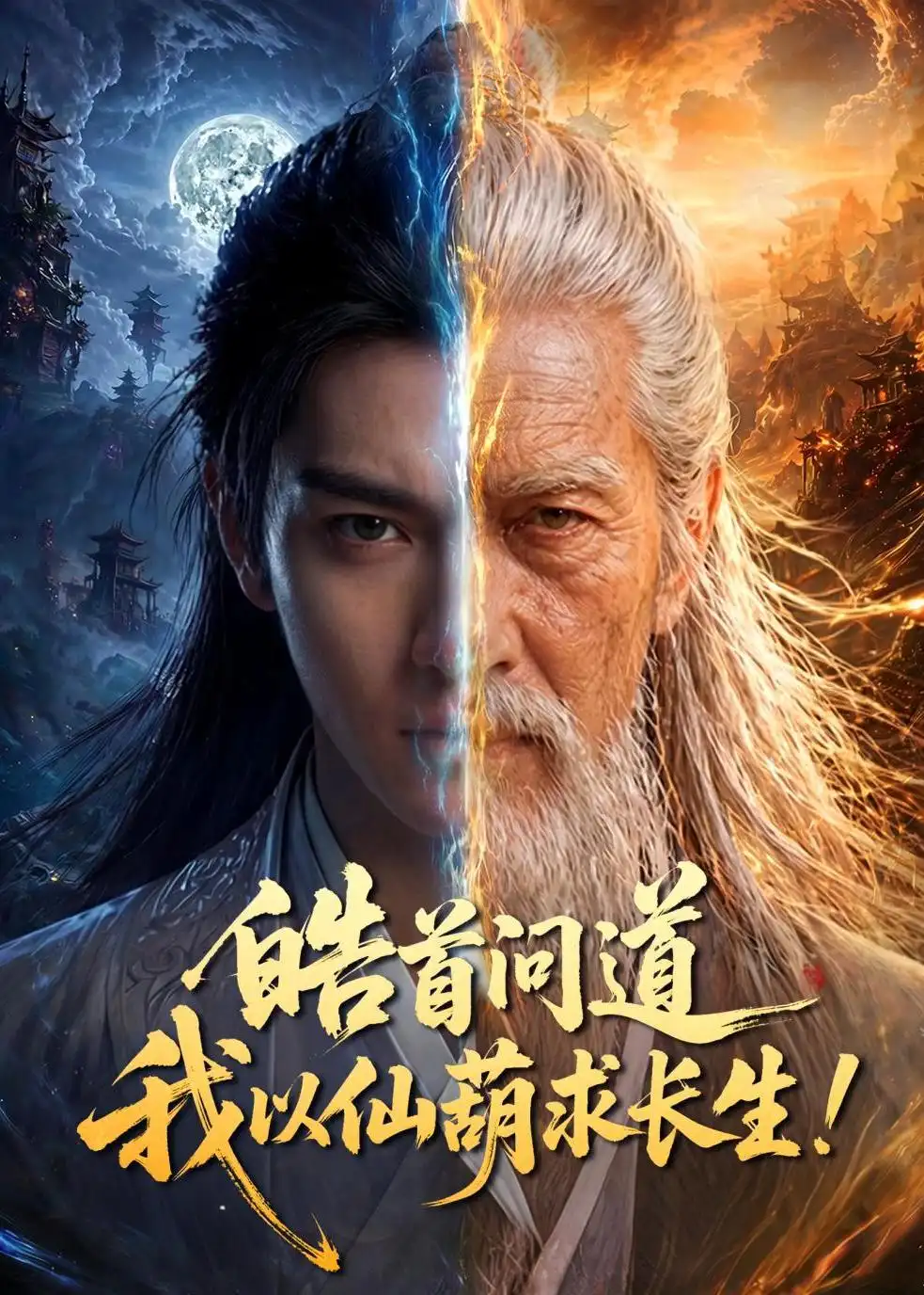 《皓首问道，我以仙葫求长生！（67集）AI短剧 (2026)》短剧封面