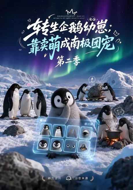 《转生企鹅幼崽，靠卖萌成南极团宠第二季（65集）（百度网盘）》短剧封面