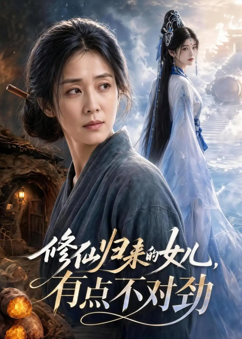 《修仙归来的女儿，有点不对劲（55集）AI短剧（夸克网盘）》短剧封面