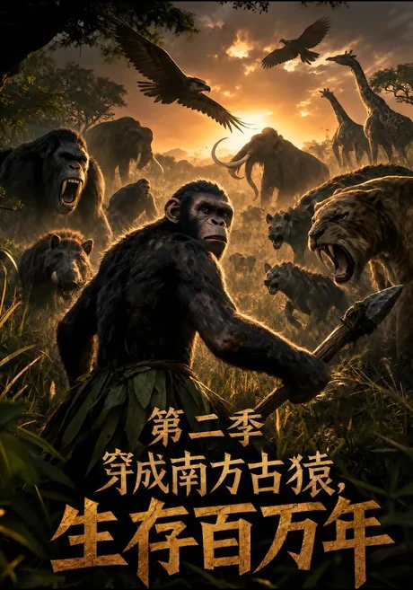 《穿成南方古猿，生存百万年！第二季（50集）（夸克网盘）》短剧封面