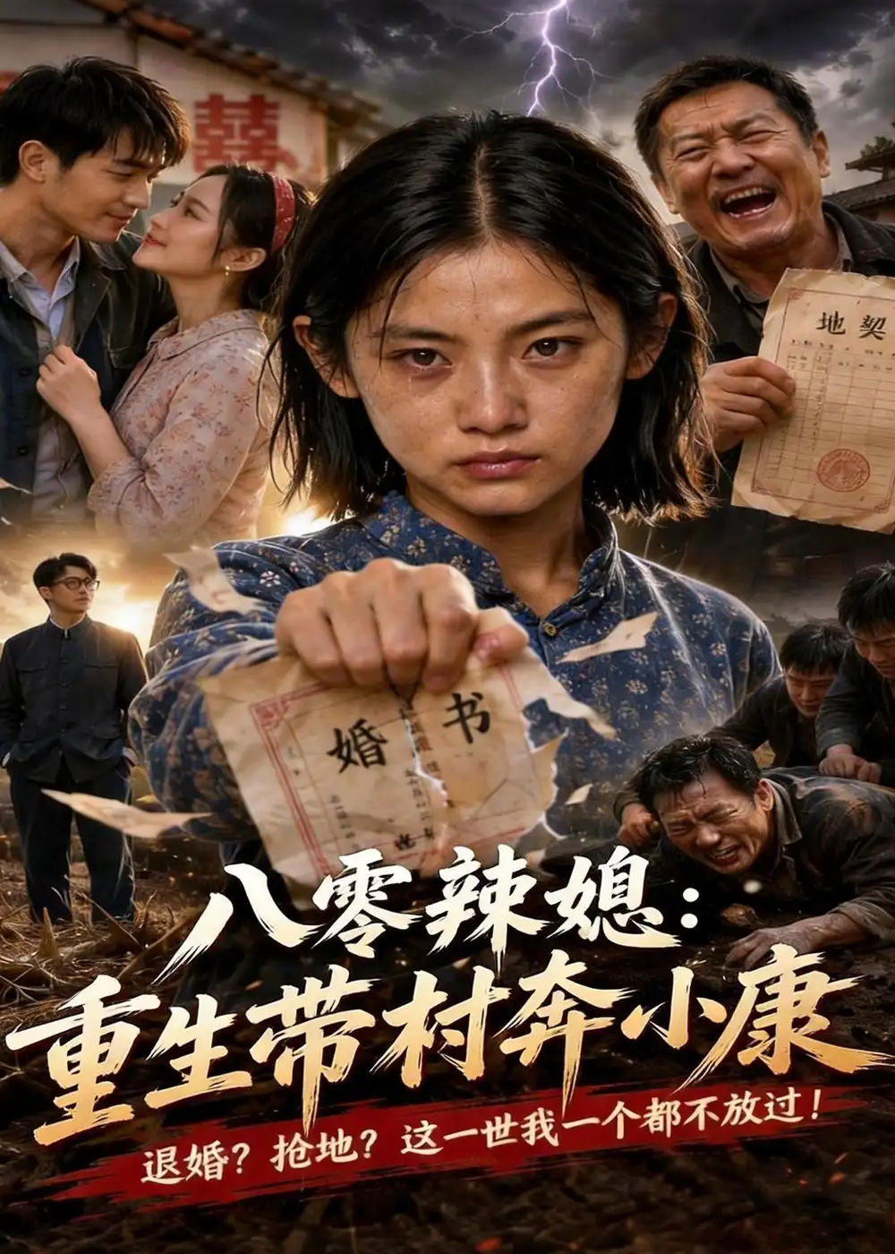 《八零辣媳：重生带村奔小康（43集）AI短剧（夸克网盘）》短剧封面