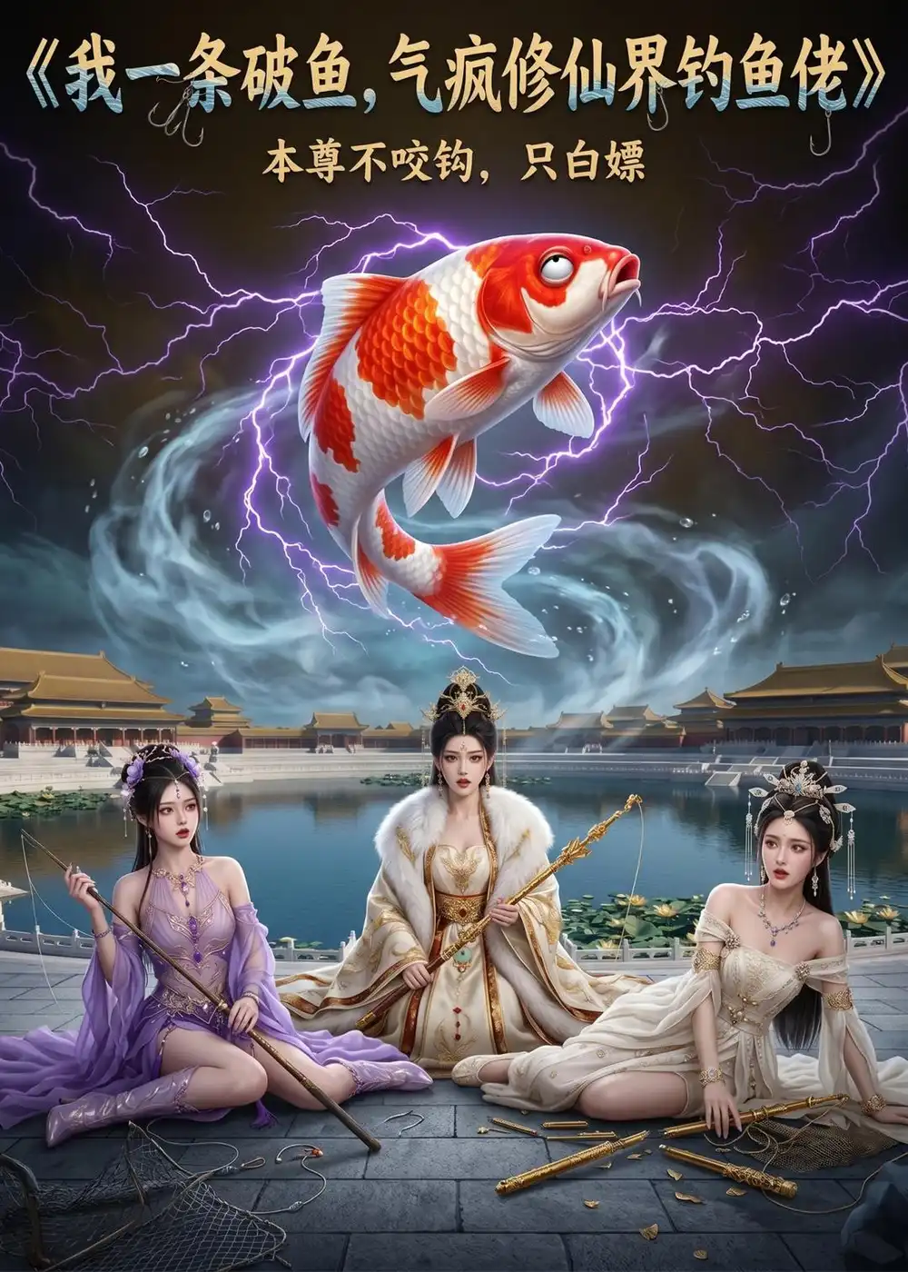 《我一条破鱼，气疯修仙界钓鱼佬（45集）AI短剧（夸克网盘）》短剧封面