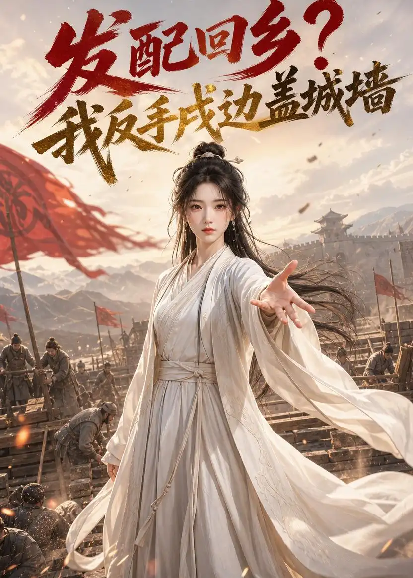 《发配回乡？我反手戍边盖城墙（45集）（夸克网盘）》短剧封面
