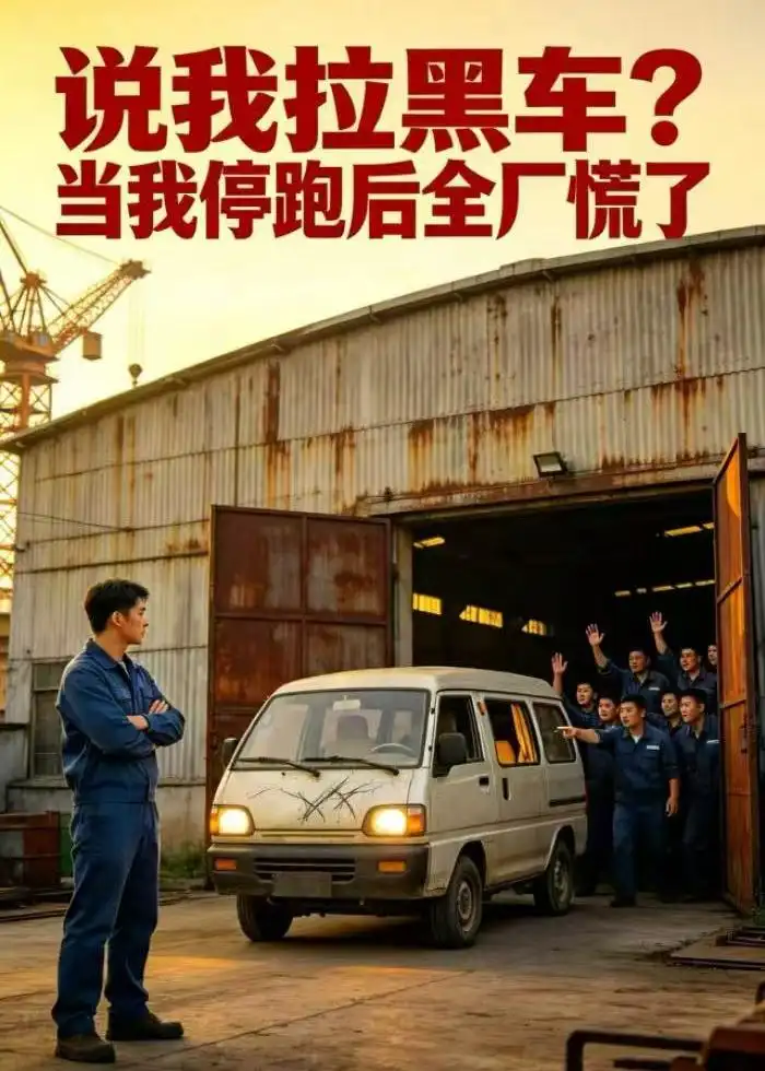 《说我拉黑车？当我停跑后全厂慌了（55集）AI短剧（夸克网盘）》短剧封面