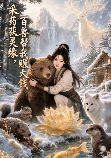 《采药获灵缘，百兽帮我赚大钱（100集）（夸克网盘）》短剧封面