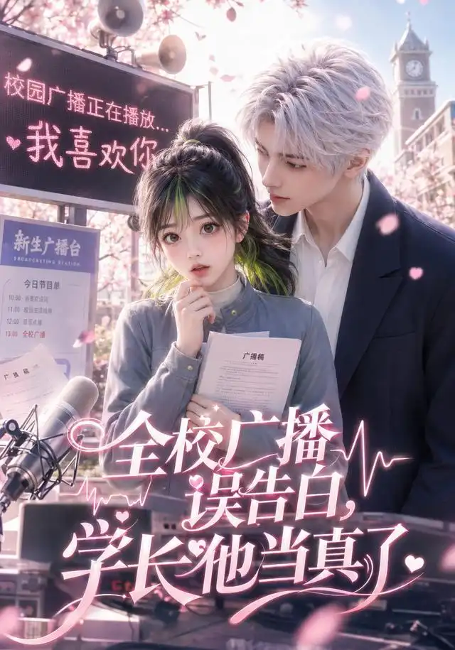 《全校广播误告白，学长他当真了（42集）（夸克网盘）》短剧封面
