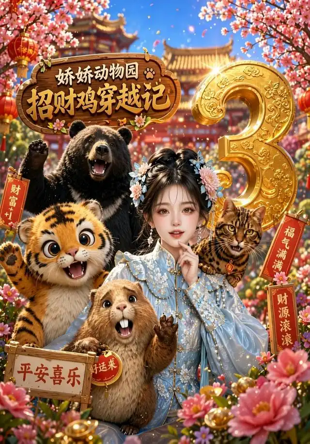《娇娇动物园，招财鸡穿越记第三季（122集）（夸克网盘）》短剧封面