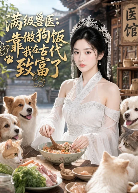 《满级兽医：靠做狗饭我在古代致富了（34集）（夸克网盘）》短剧封面