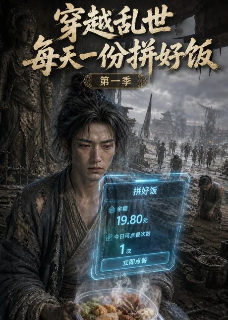 《穿越乱世每天一份拼好饭第一季(395集)(夸克网盘)》短剧封面