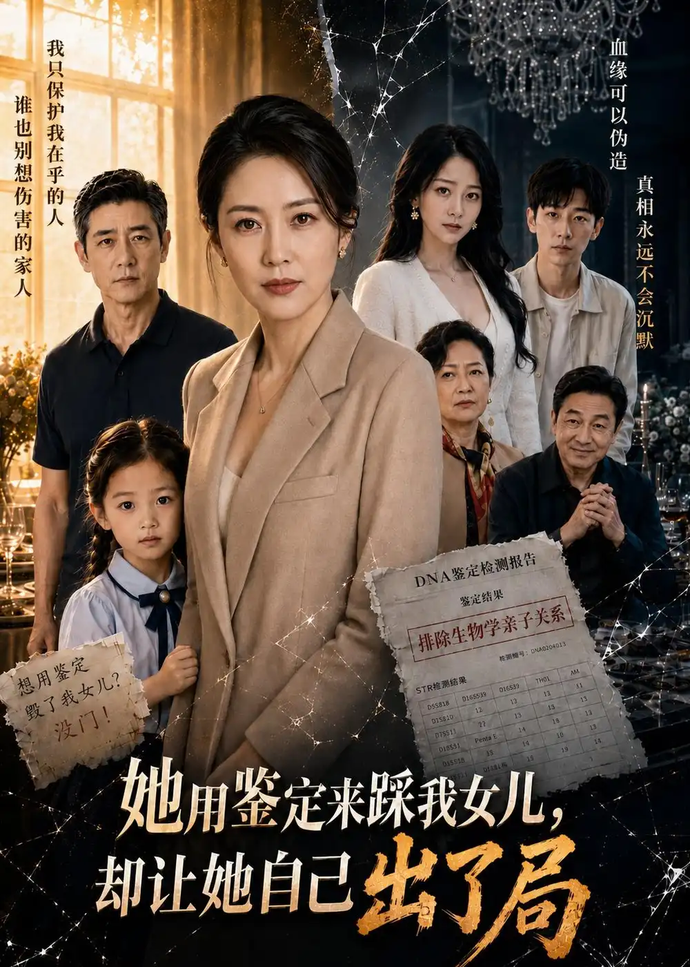 《她用鉴定来踩我女儿,却让她自己出了局(33集)AI短剧(夸克网盘)》短剧封面