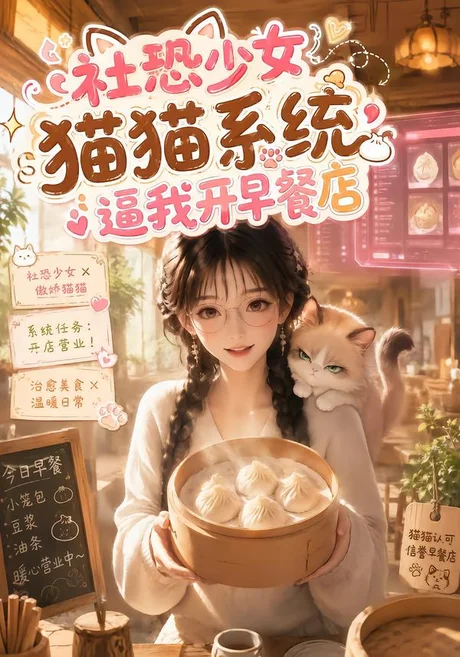 《社恐少女猫猫系统逼我开早餐店（103集）（夸克网盘）》短剧封面