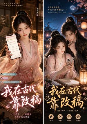 《我在古代靠改稿》短剧封面