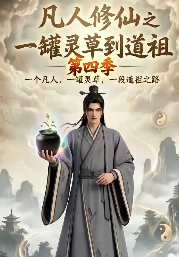 《凡人修仙之一罐灵草到道祖第四季(65集)AI短剧 (2026)》短剧封面