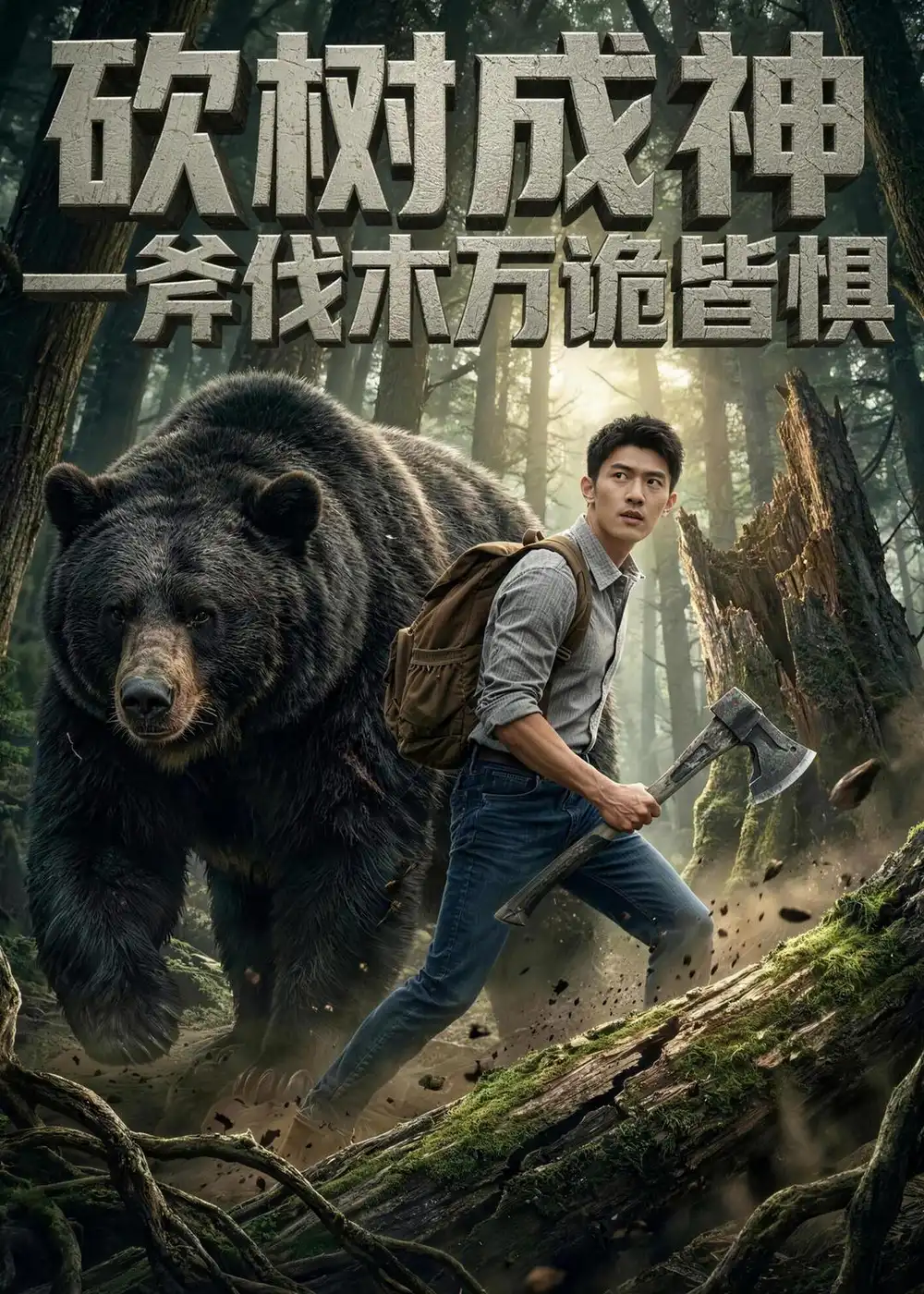 《砍树成神：一斧伐木万诡皆惧（92集）Ai短剧（夸克网盘）》短剧封面