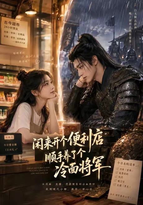 《闲来开个便利店,顺手养了个冷面将军(80集)(百度网盘)》短剧封面
