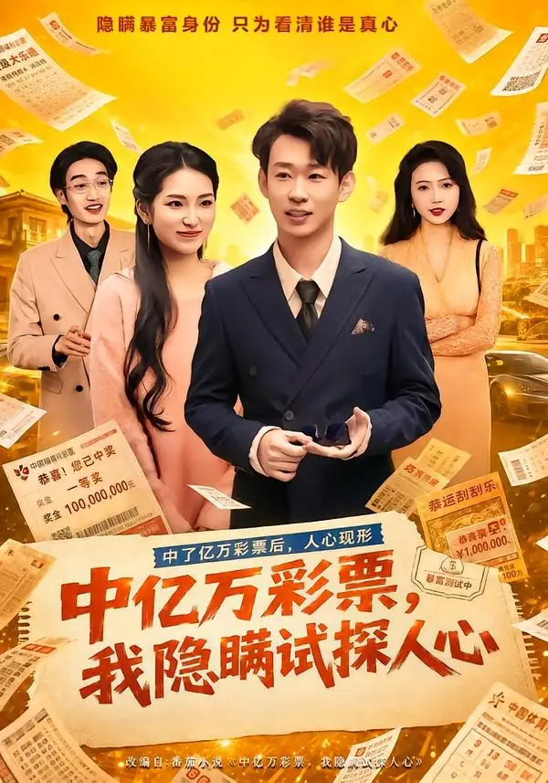 《中亿万彩票,我隐瞒试探人心(80集)彭昱铭&黄熠琳(夸克网盘)》短剧封面