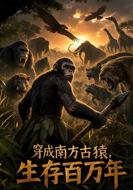 《穿成南方古猿，生存百万年！（50集）（夸克网盘）》短剧封面