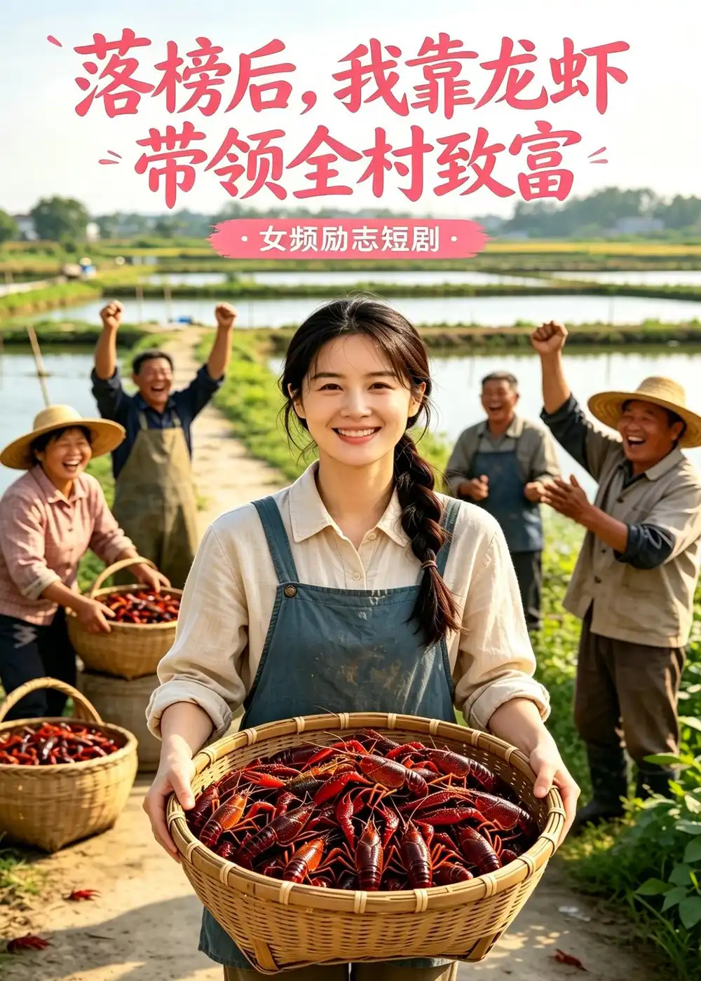 《落榜后，我靠龙虾带领全村致富（52集）AI短剧（夸克网盘）》短剧封面
