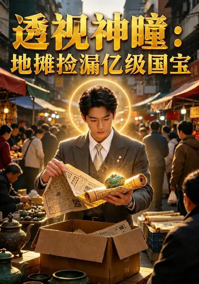 《透视神瞳：地摊捡漏亿级国宝（45集）AI短剧（夸克网盘）》短剧封面