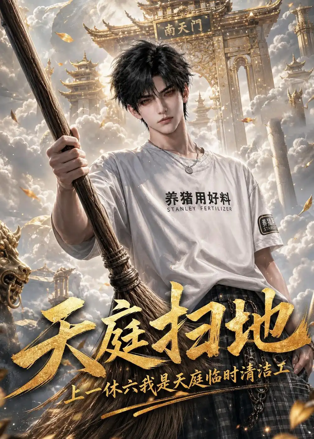《天庭扫地：上一休六我是天庭临时清洁工（70集） AI短剧（夸克网盘）》短剧封面
