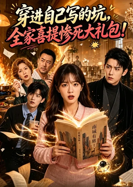 《穿进自己写的坑,全家喜提惨死大礼包!(3集)AI短剧 (2026)》短剧封面