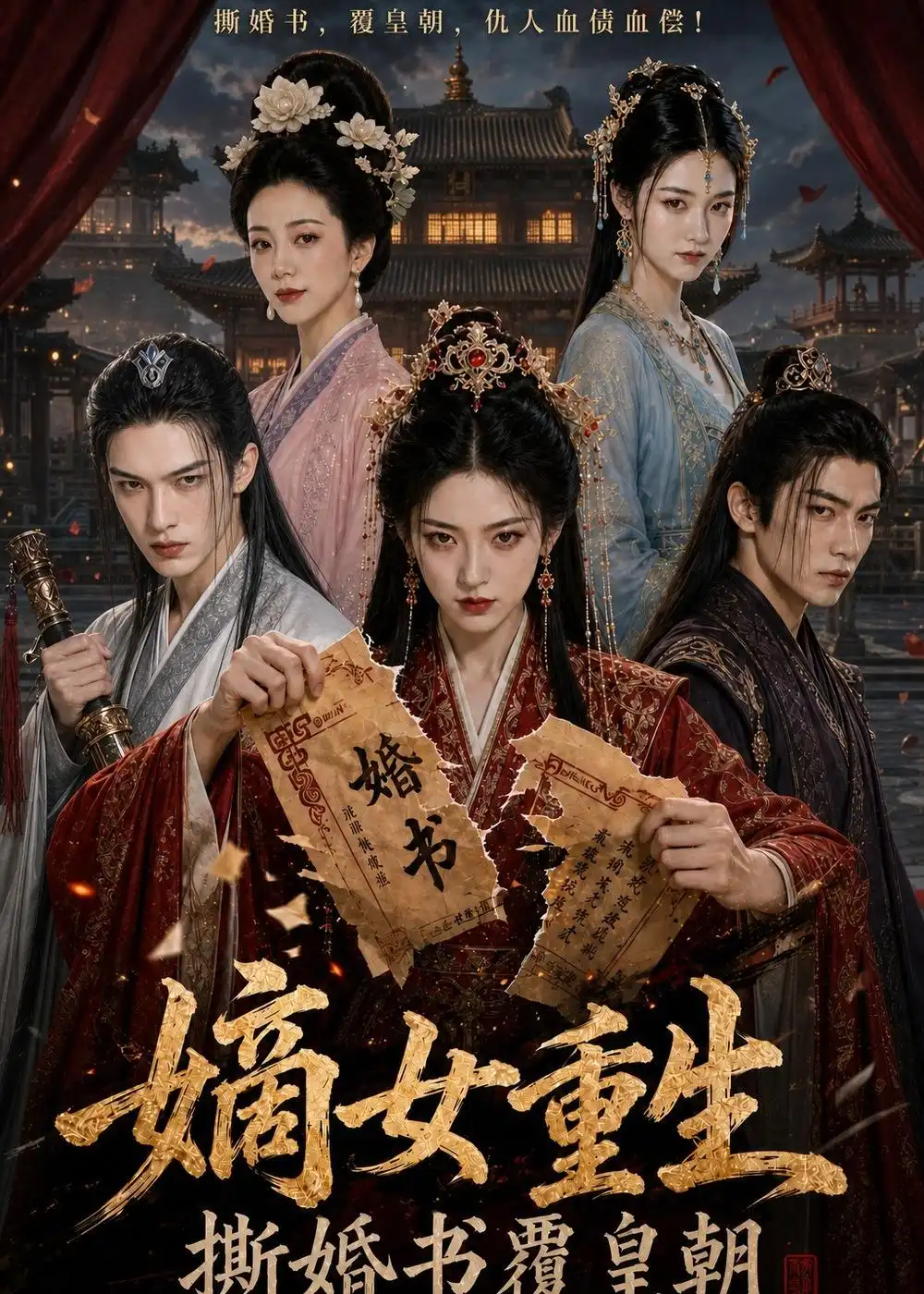 《嫡女重生撕婚书覆皇朝（151集）AI短剧（夸克网盘）》短剧封面