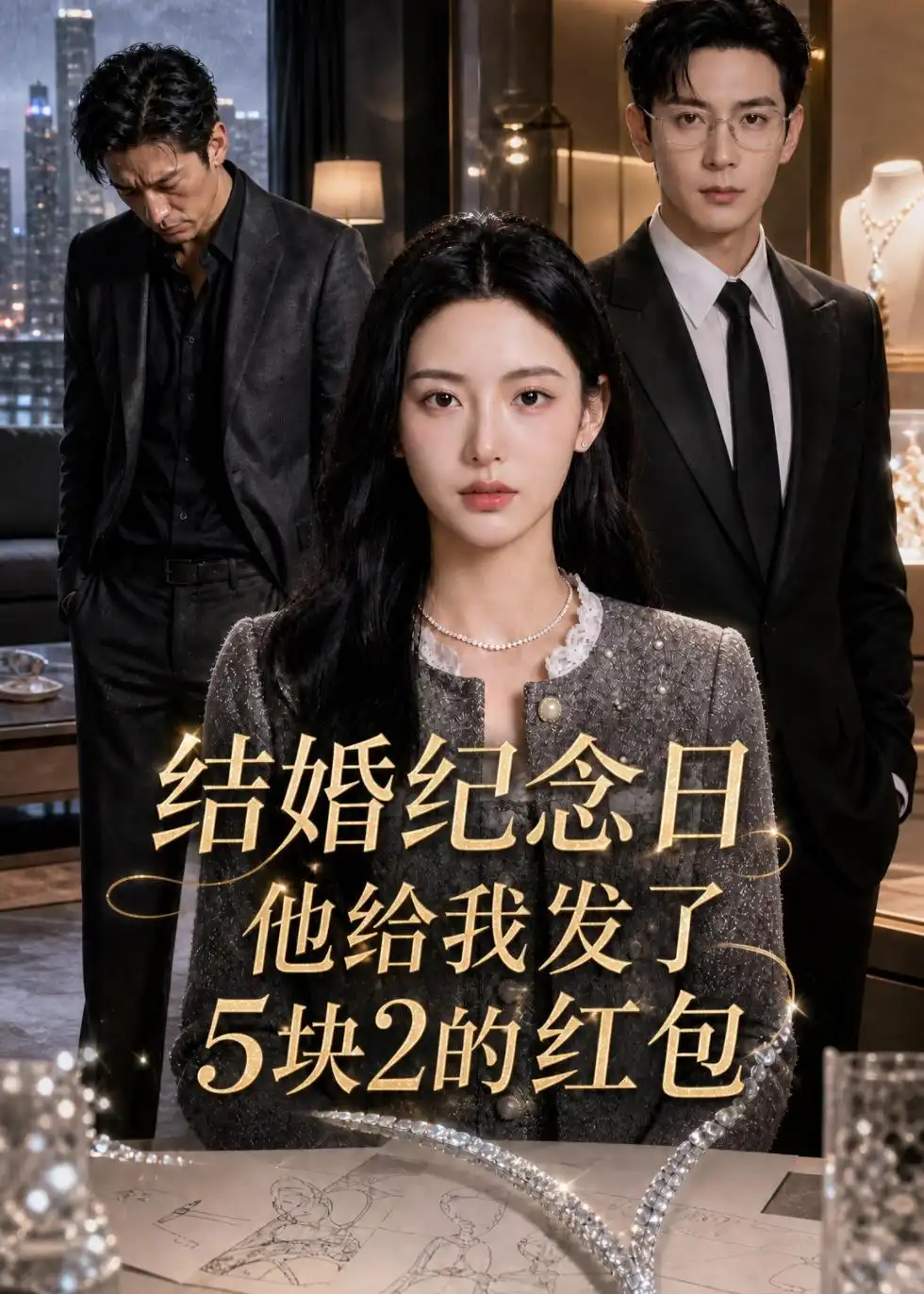《结婚纪念日，他给我发了 5 块 2 的红包（30集）AI短剧（夸克网盘）》短剧封面
