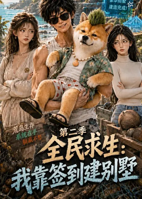 《全民求生:我靠签到建别墅第二季(110集)(夸克网盘)》短剧封面