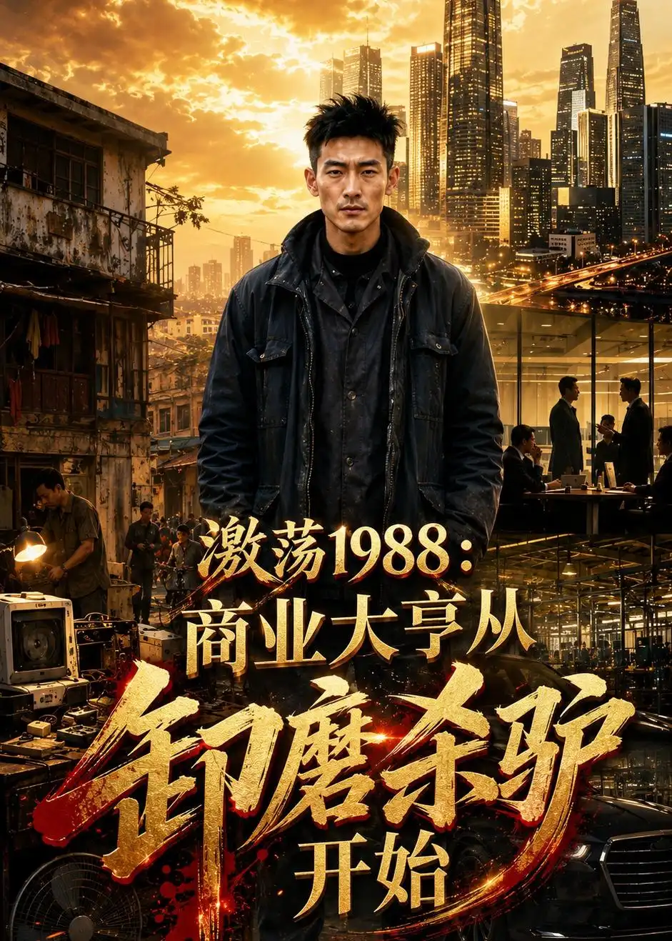 《激荡1988:商业大亨,从卸磨杀驴开始(30集)AI短剧 (2026)》短剧封面