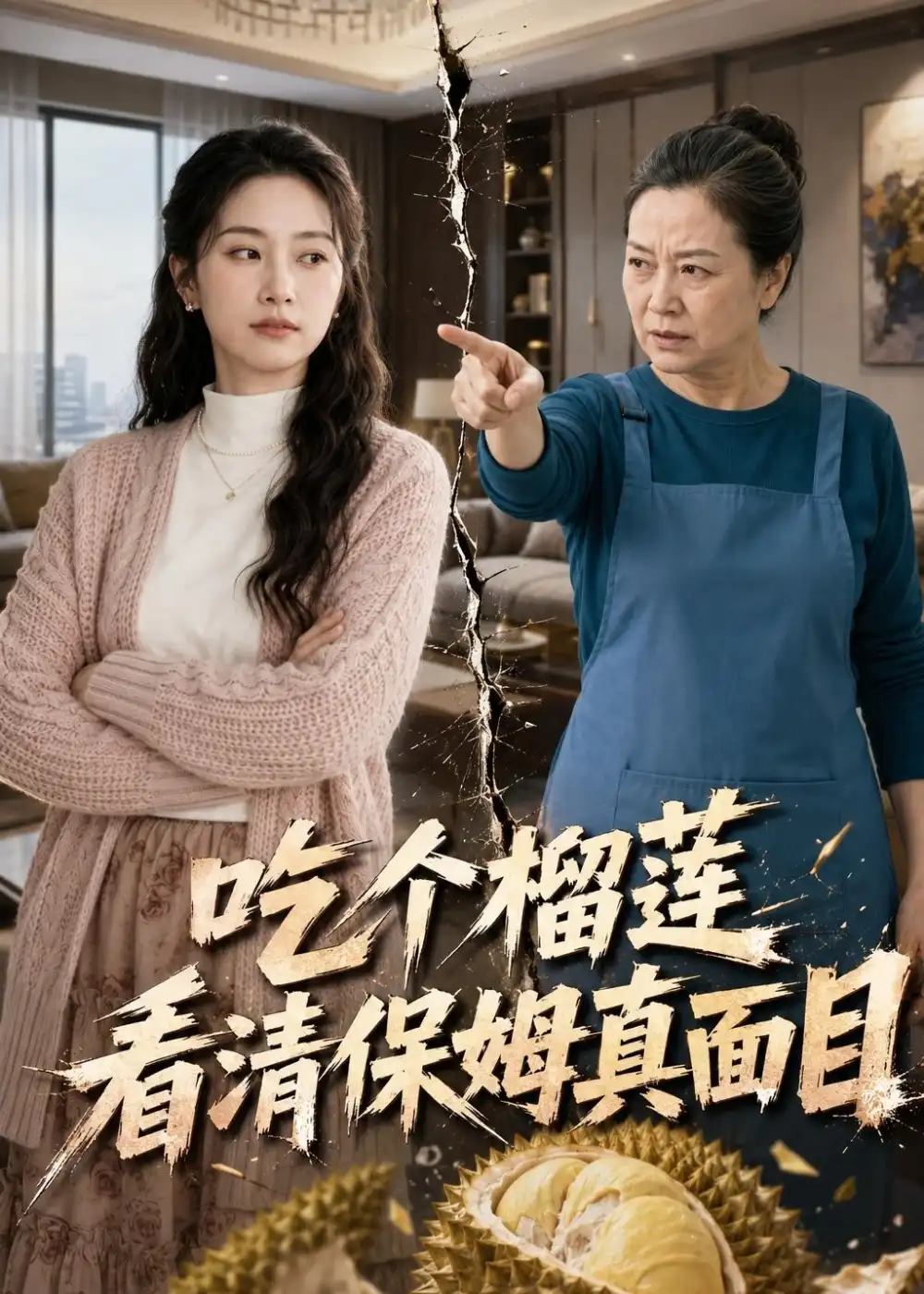 《吃个榴莲看清保姆真面目（63集）AI短剧 (2026)》短剧封面