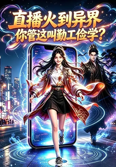 《直播火到异界你管这叫勤工俭学?(64集)(夸克网盘)》短剧封面