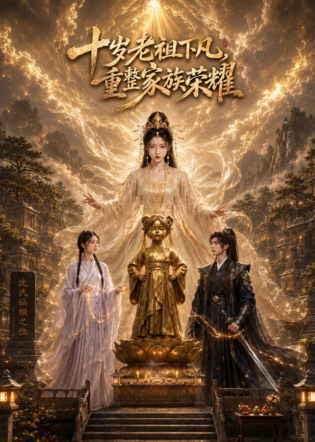 《十岁老祖下凡，重整家族荣耀（64集）（夸克网盘）》短剧封面