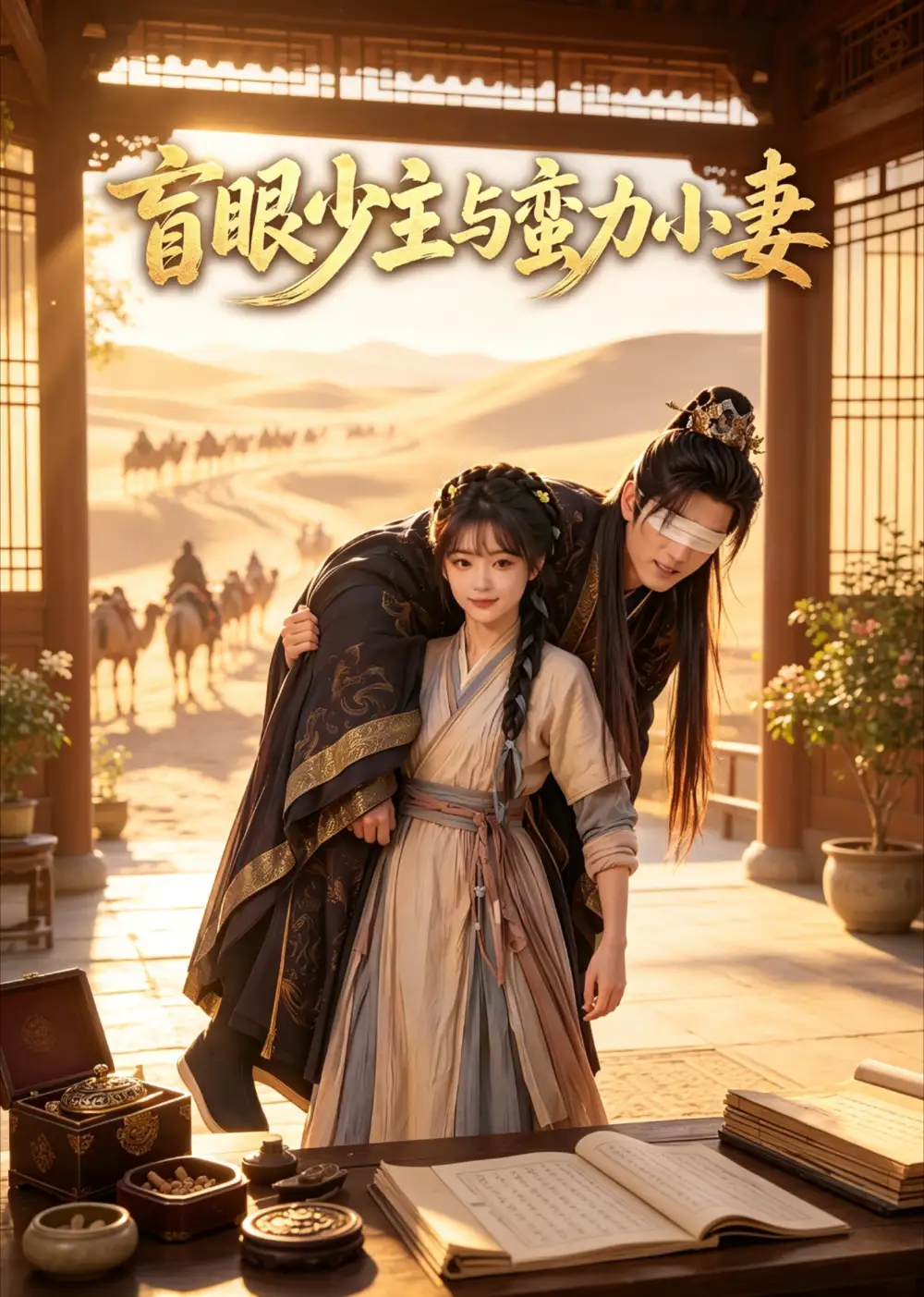 《盲眼少主与蛮力小妻（72集）AI短剧 (2026)》短剧封面