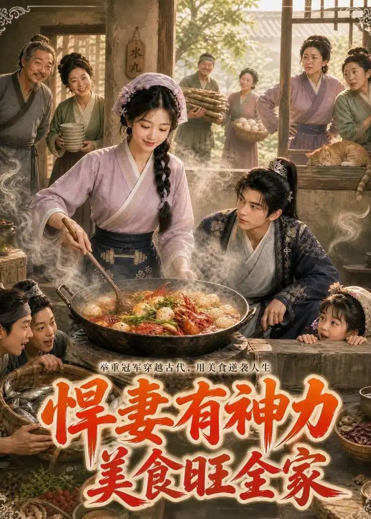 《悍妻有神力，美食旺全家（75集）（夸克网盘）》短剧封面
