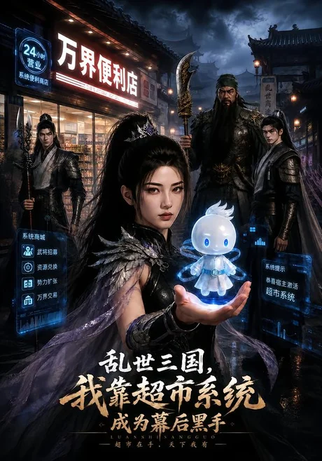 《乱世三国，我靠超市系统成为幕后黑手（100集）AI短剧 (2026)》短剧封面