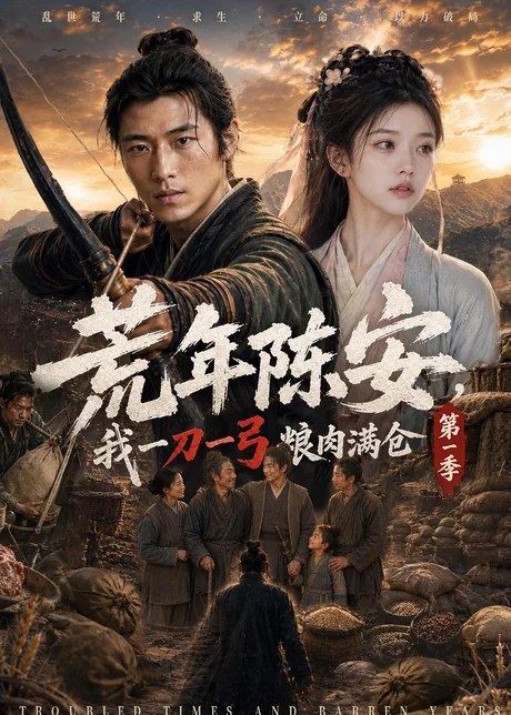 《荒年陈安，我一刀一弓喂饱满仓（48集）AI短剧（百度网盘）》短剧封面