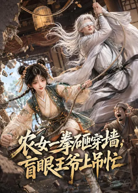 《农女一拳砸穿墙,盲眼王爷上吊忙(115集)AI短剧 (2026)》短剧封面