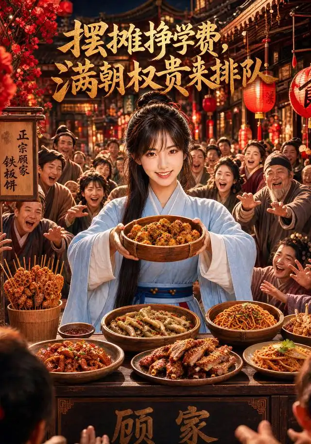 《摆摊挣学费，满朝权贵来排队（89集）（夸克网盘）》短剧封面