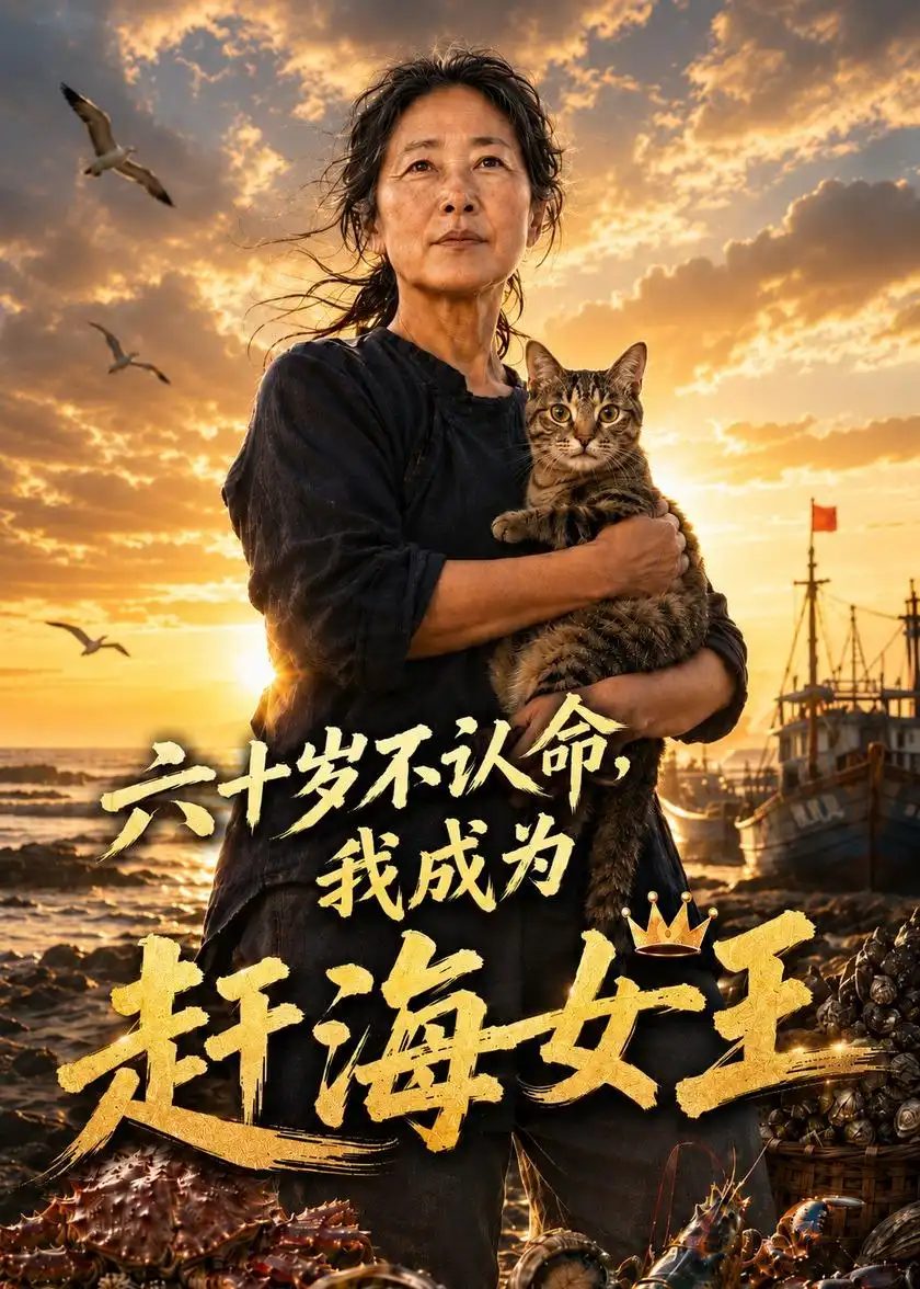 《六十岁不认命，我成为赶海女王（49集）AI短剧（夸克网盘）》短剧封面