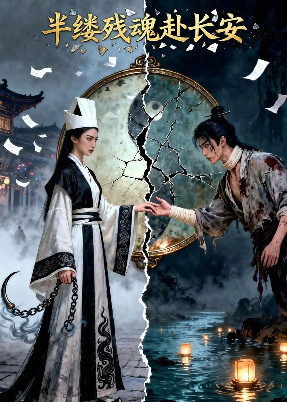 《半缕残魂赴长安（54集）Ai短剧（夸克网盘）》短剧封面