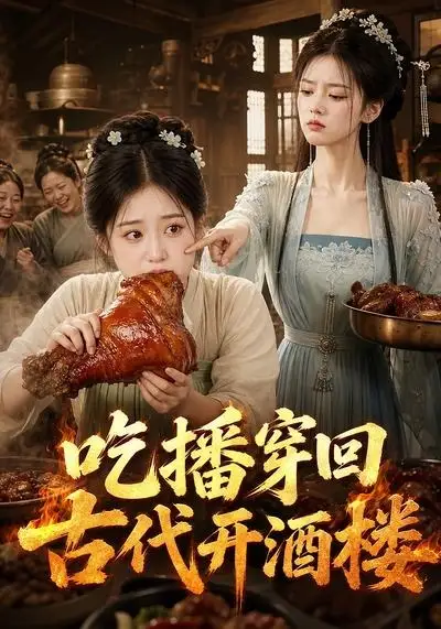 《吃播穿回古代开酒楼（32集）AI短剧 (2026)》短剧封面