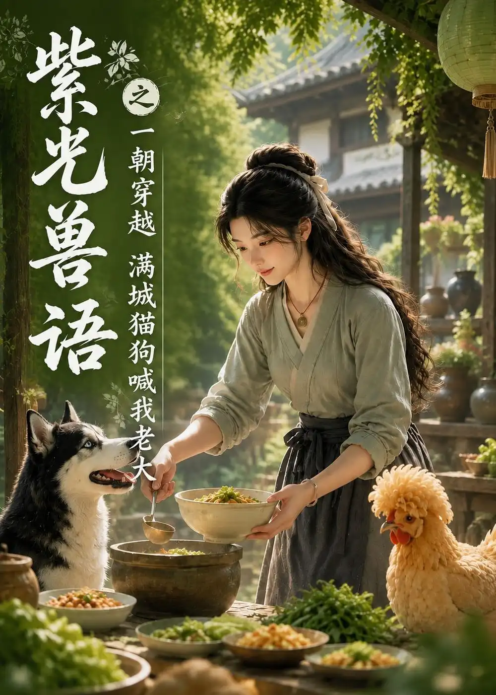 《紫光兽语之一朝穿越满城猫狗喊我老大(61集)(夸克网盘)》短剧封面