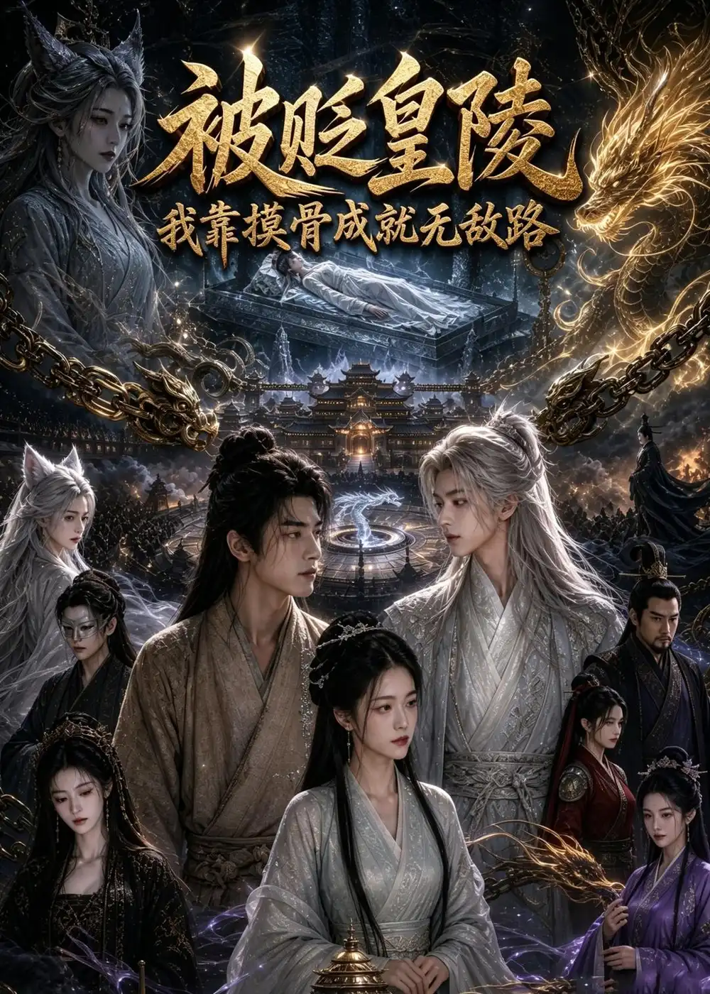 《被贬皇陵我靠摸骨成就无敌路（101集）AI短剧 (2026)》短剧封面