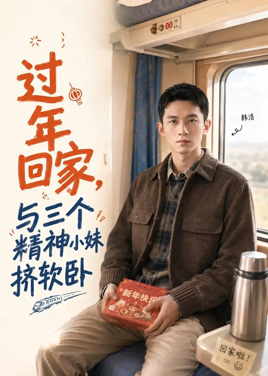 《过年回家，与三个精神小妹挤软卧（74集）》短剧封面