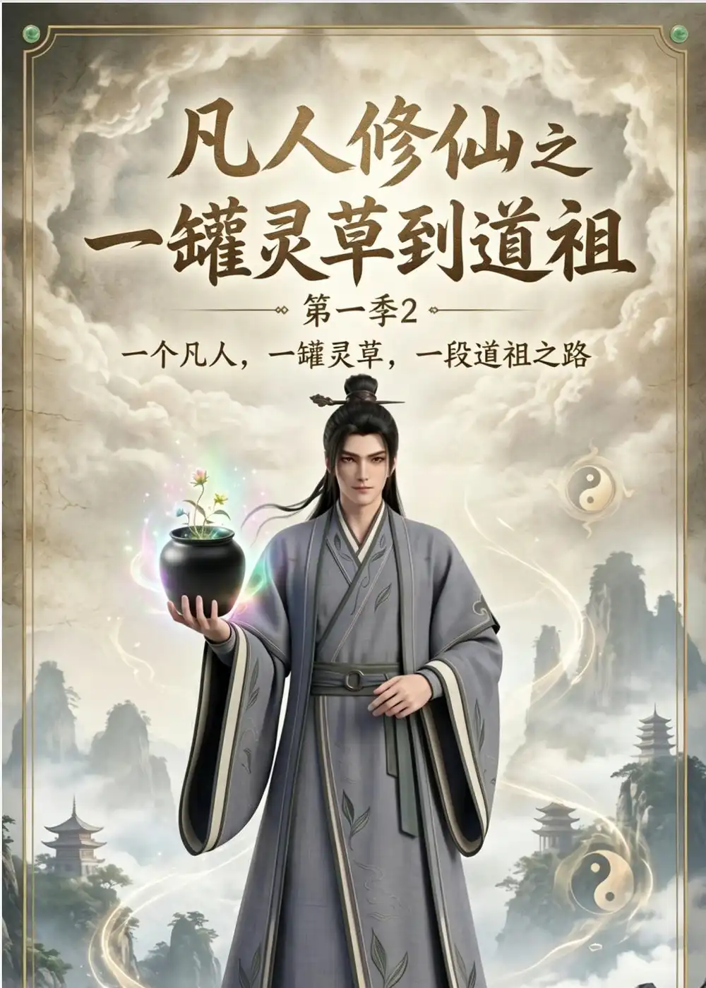 《凡人修仙之一罐灵草到道祖第一季2（135集）AI短剧 (2026)》短剧封面