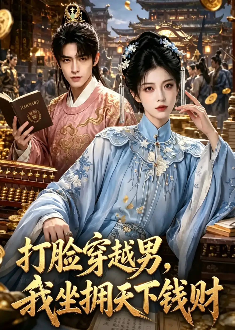 《打脸穿越男,我坐拥天下钱财(64集)AI短剧 (2026)》短剧封面