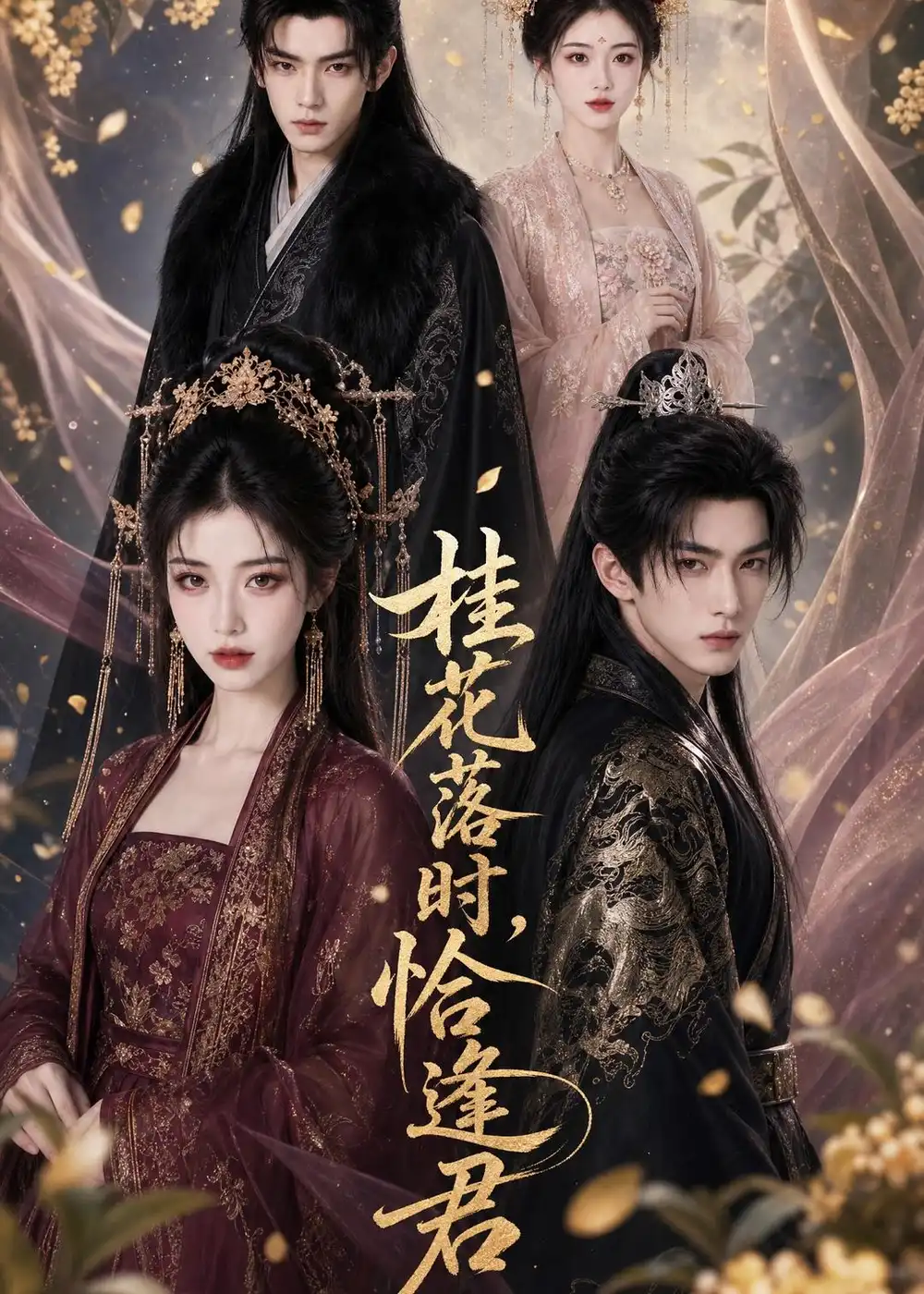 《桂花落时，恰逢君（49集）AI短剧 (2026)》短剧封面